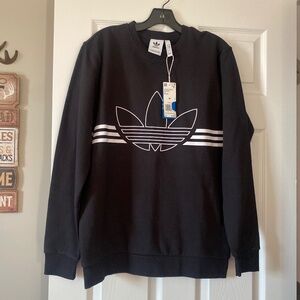 NWT ADIDAS MENS BLACK SWEATSHIRT MEDIUM